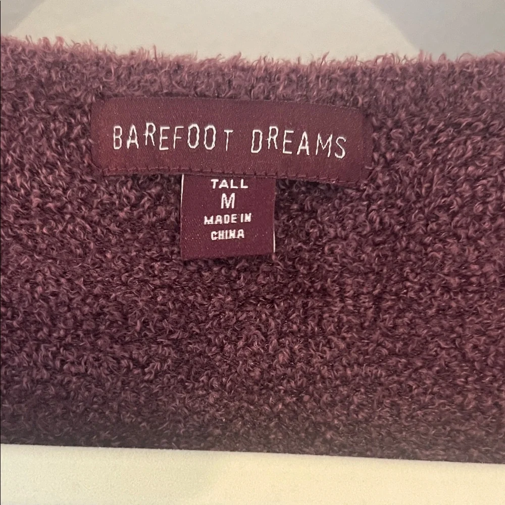 Barefoot Dreams Cozy Burgundy Fig Sweater and Jogger Pants Set Medium TALL - Picture 4 of 13